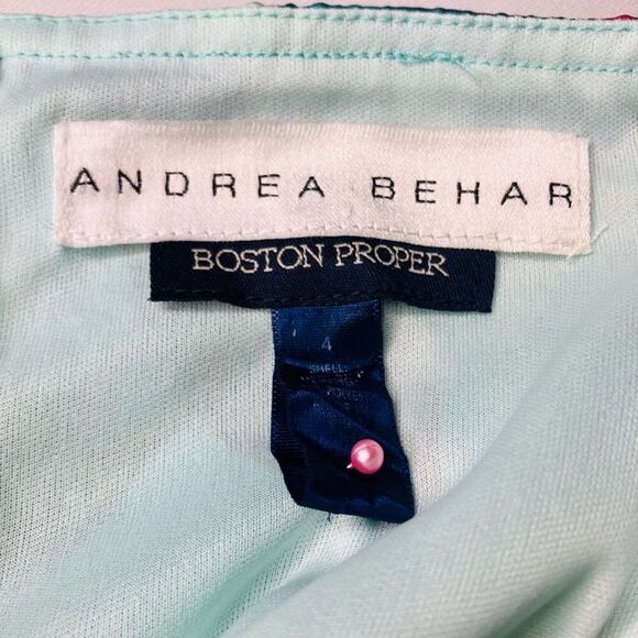 Andrea Behar Floral Halter Mini Dress — Beaded Neckline, Multicolor, Size 4 - Picture 7 of 7